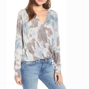 Splendid Tie Dye Crossover Wrap Top Lightweight XS